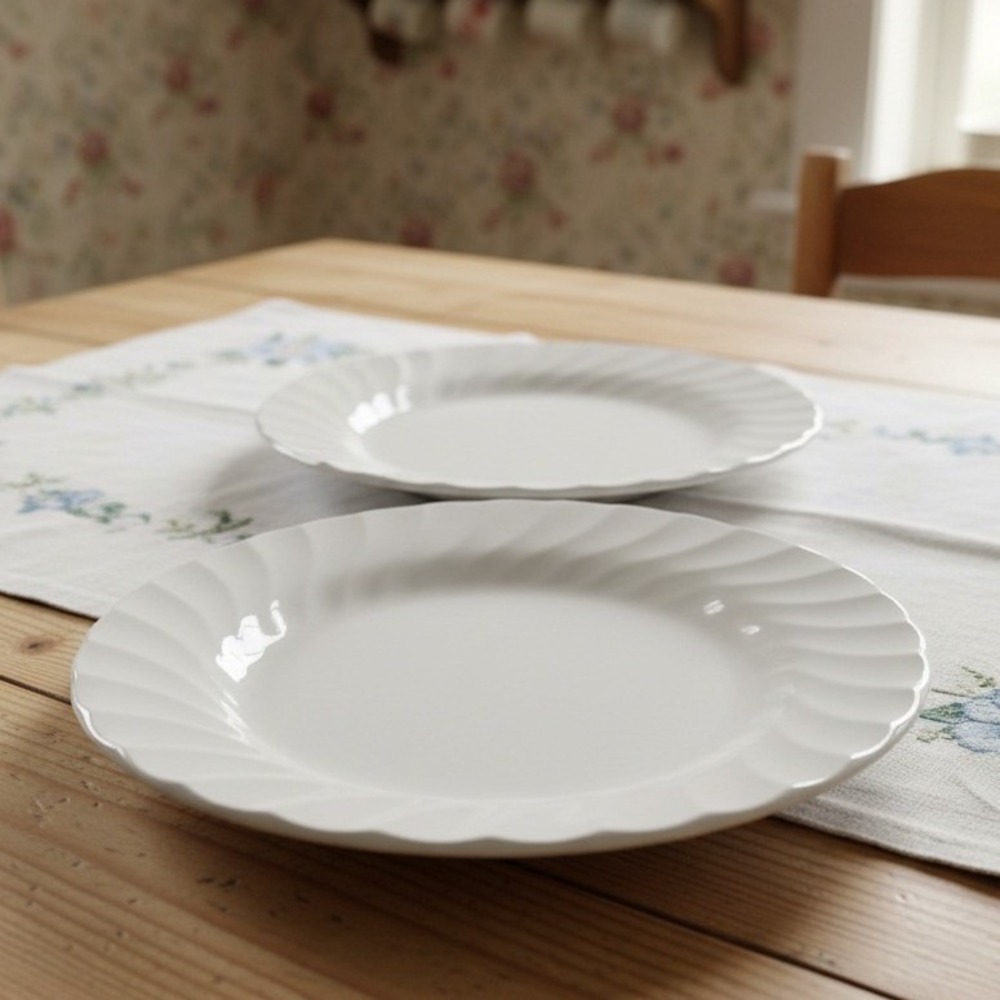 Johnson Bros Regency Snowhite Bread Plates Scalloped Set 2 England Classic